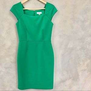 Calvin Klein Emerald Cap-Sleeve Sheath Dress